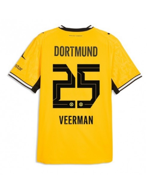 Moški Nogometna dresi replika Borussia Dortmund Joey Veerman #25 Domači 2026-27 Kratek rokav Moški Nogometna dresi replika Borussia Dortmund Joey Veerman #25 Domači 2026-27 Kratek rokav